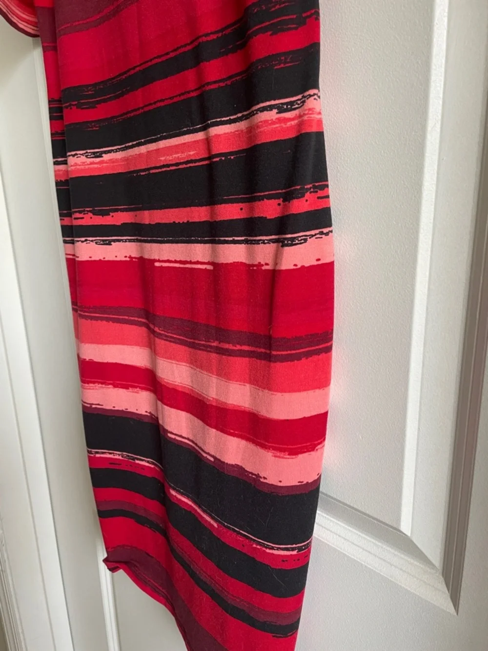 2 for $18 LuLaRoe Julia Red and Black Striped Midi Dress vamp